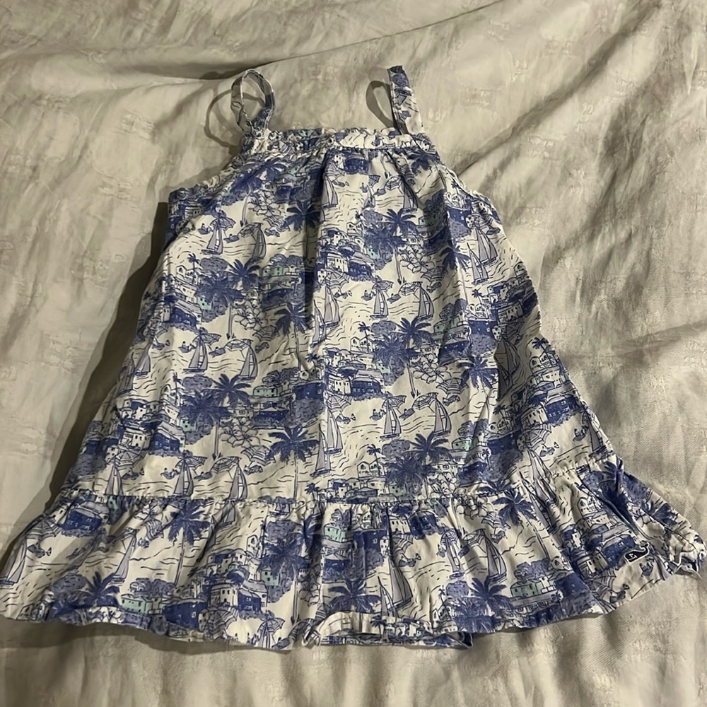 Vineyard Vines 3T Girls spaghetti straps sailboat print Dress